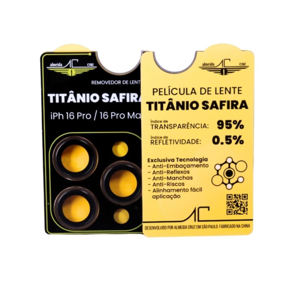 Película Titânio Safira para câmera Iphone 16 plus pro e pro max proteção celular 16 series em Oferta na Shopee