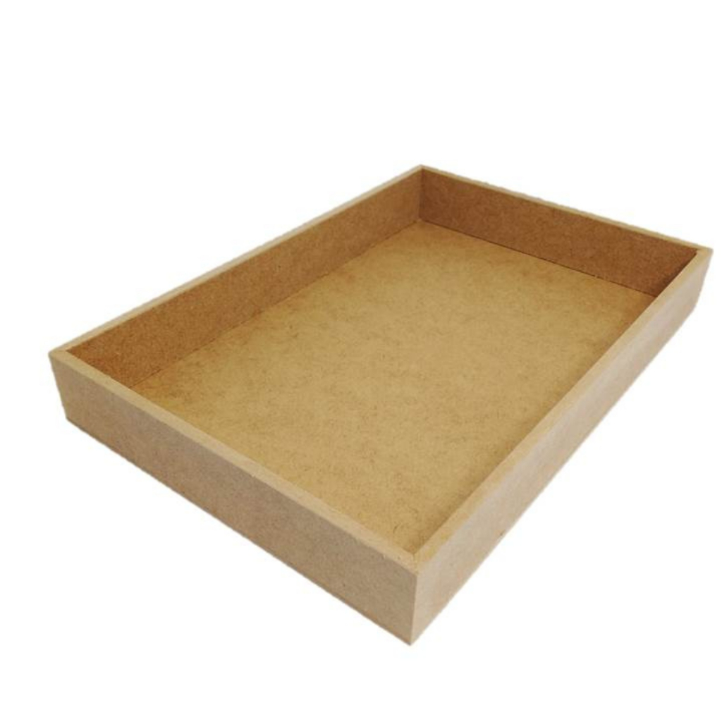 Bandeja cesta café da manhã festa medida 24x16x5 mdf cru servir decoração 2 unidades
