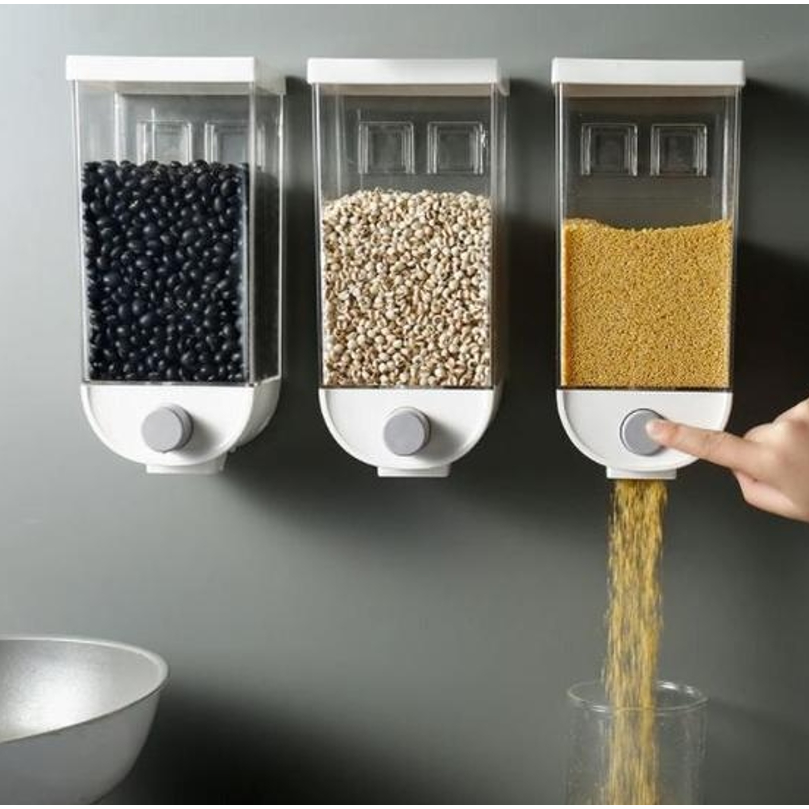Organizador Dispenser Suspenso Mantimentos Cozinha Cereais Grãos Açúcar Café Farinha Arroz Feijão