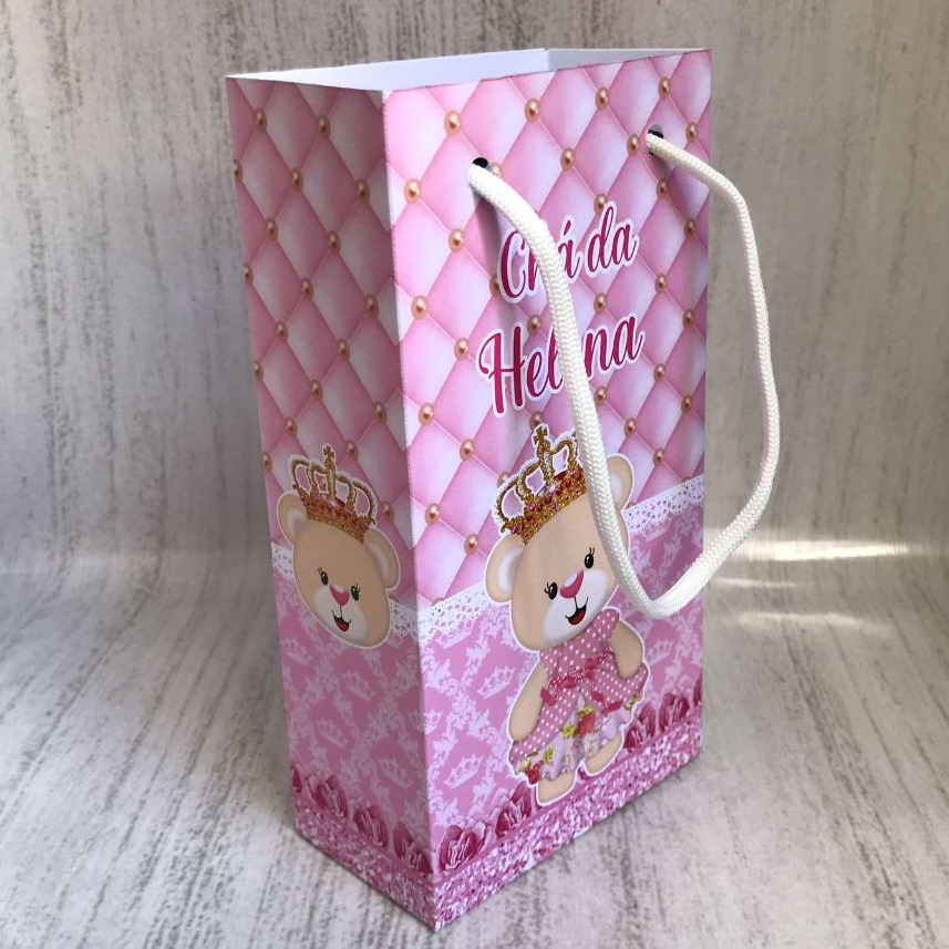 Sacolinhas Surpresas Personalizadas URSINHA PRINCESA /Lembrancinhas/festa Infantil/chá de bebê/Mesversario/PEGUE E MONTE em Oferta na Shopee