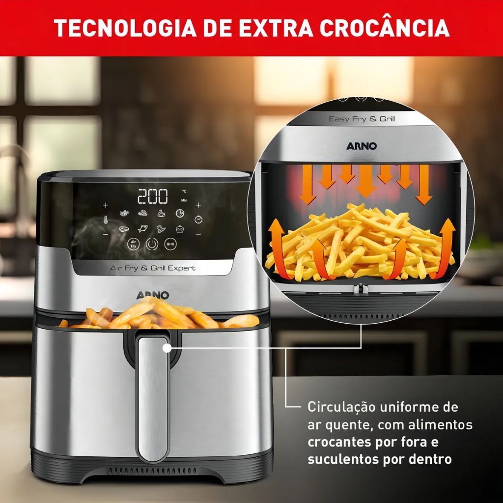 Airfry Arno Air Plus Expert Digital 4,2l Inox EY505DB UFE2 - 110V