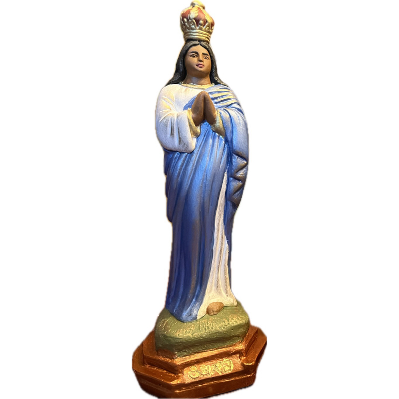 IMAGEM SANTA SARA KALI 20CM EM GESSO – PINTADA À MÃO – ESCULTURA RELIGIOSA DECORATIVA