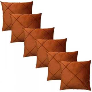 Kit 6 Capas de Almofada Suede 45x45cm Drapeada Decativas em Oferta na Shopee