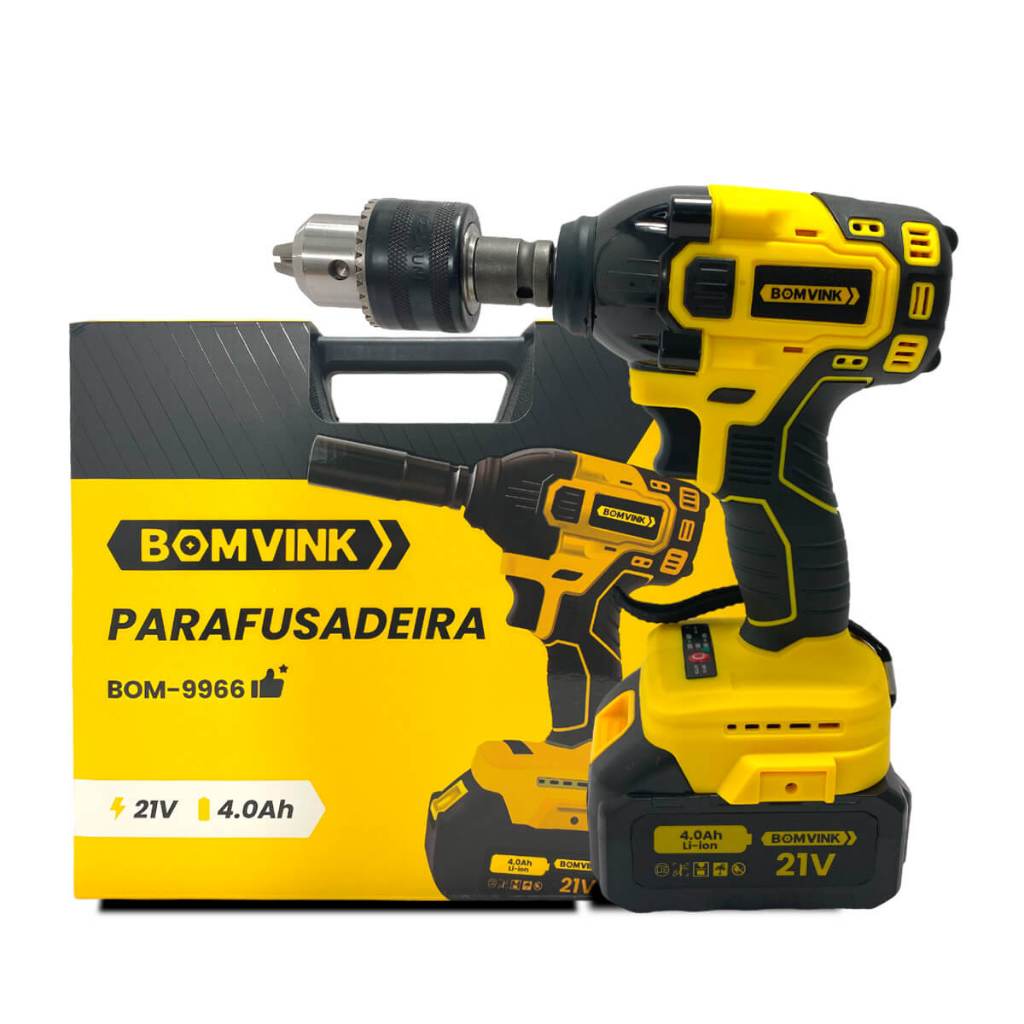 Parafusadeira Furadeira de Impacto [21V]Parafusadeira de Impacto [21v] Sem Fio Com Acessórios Potente Parafusadeira 21v