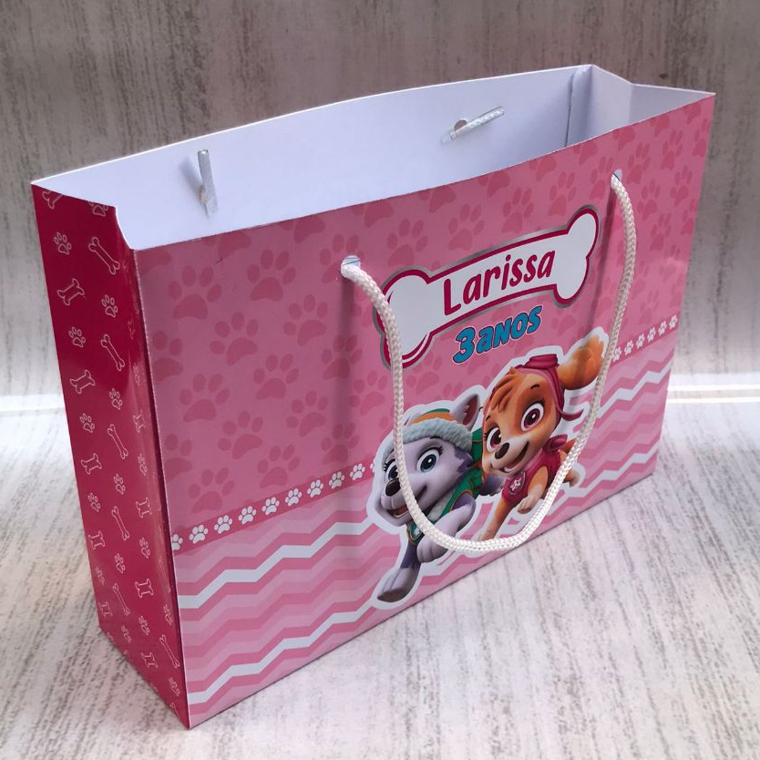 Sacolinha Surpresa G Skye e Everest/Patrulha canina Personalizada com nome Festa Infantil Chá Aniversário Lembrancinhas