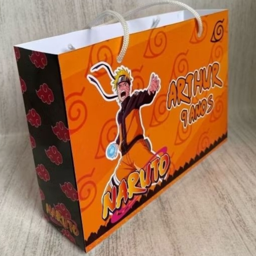 Sacolinha Surpresa G Naruto Personalizada com nome Festa Infantil Chá Aniversário Lembrancinhas