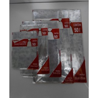 Saco de Celofane Transparente com Estrela Prata Para Presentes 10x14/11x19,5/15x22/15x29/20X29 C/50un. em Oferta na Shopee