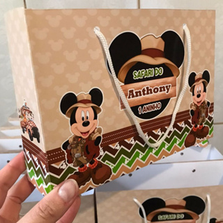 Sacolinha Surpresa Grande 20x15x5,5 cm Mickey Safari/Baby/Lembrancinhas/Festa Infantil/AniversárioPEGUE E MONTE em Oferta na Shopee