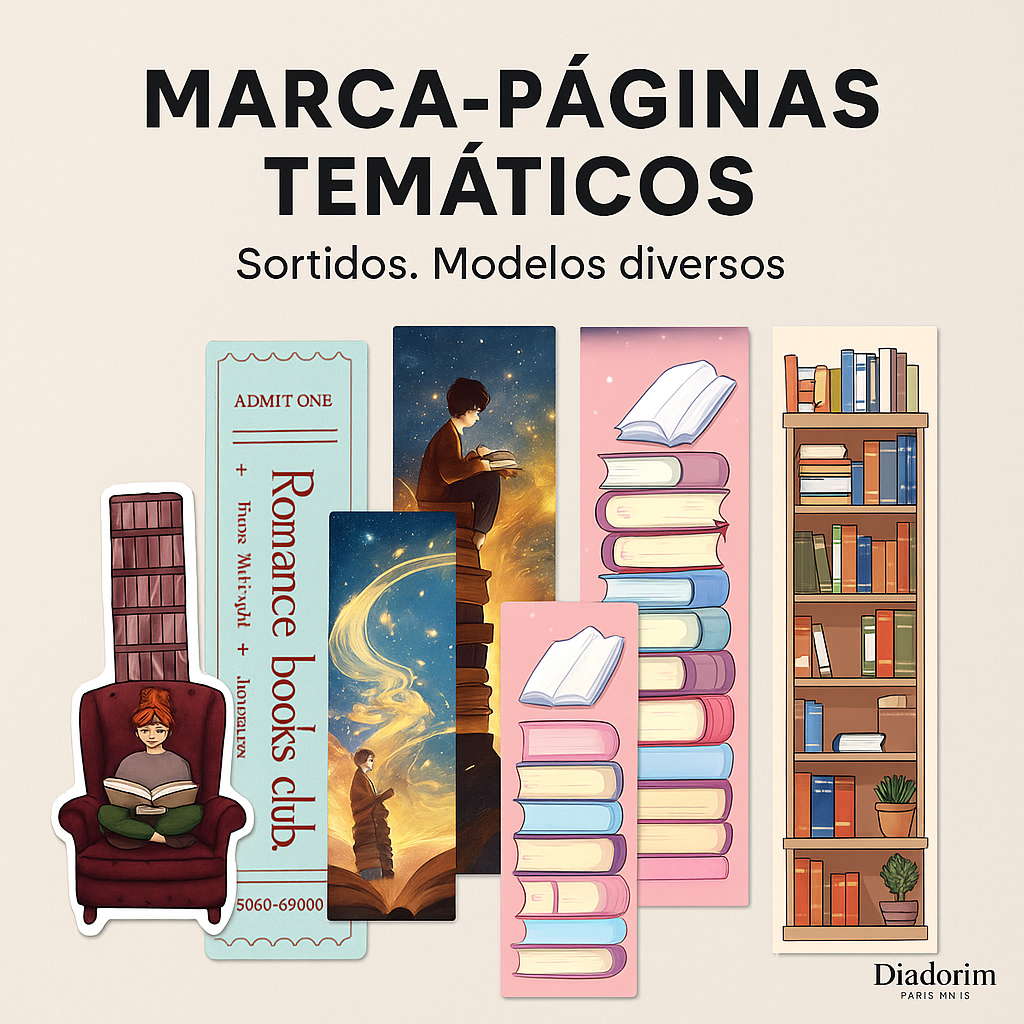 📚 Kit 7 Marca-Páginas – Temas Literários - Livros, leitores e leituras 📚
