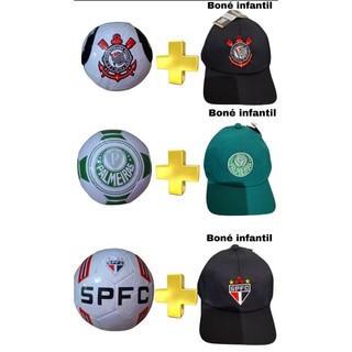 Kit Bola Couro Sintético N5 + Boné infantil. BOLA ENVIADA CHEIA