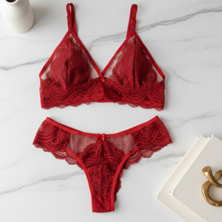 Conjunto Lingerie sem Bojo sem Aro com Tule Invisível Calcinha Sensual Sutiã Confortavel Langerie Isabela em Oferta na Shopee