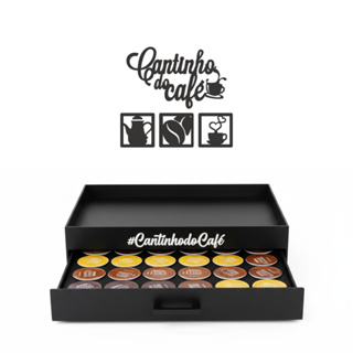 Bandeja Dolce Gusto 24 Cápsulas Cantinho do Café Organizador de Cápsulas Madeira PretaDecorativa em Oferta na Shopee
