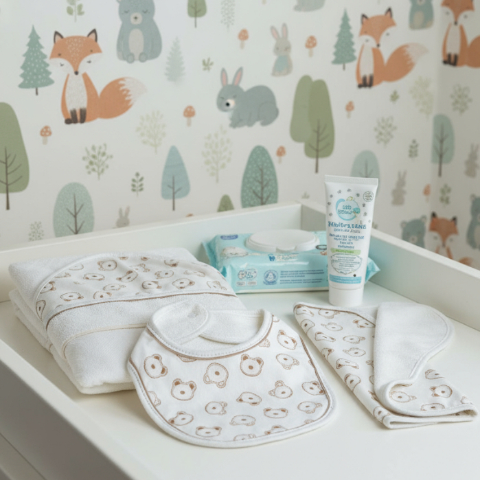 Kit Toalha de Banho Fralda Babador Toalha de Boca 03 un algodão enxoval bebê RN cha revelação em Oferta na Shopee