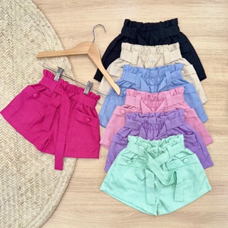 Kit 3 Shorts Infantil Menina Kit 3 Shorts Linho Infantil Básico em Oferta na Shopee