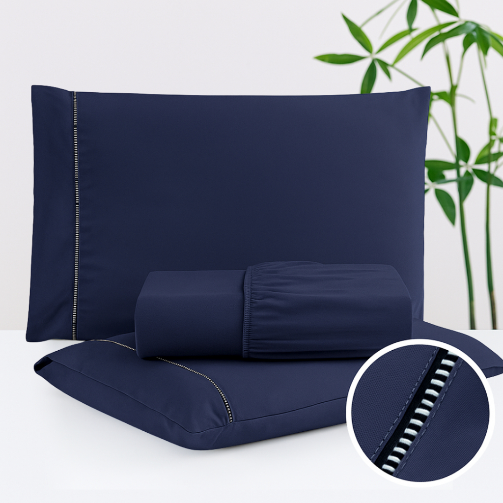 Jogo de Cama 400 Fios Micropercal com Ponto Palito | Vários Tamanhos | Toque Macio e Elegante
