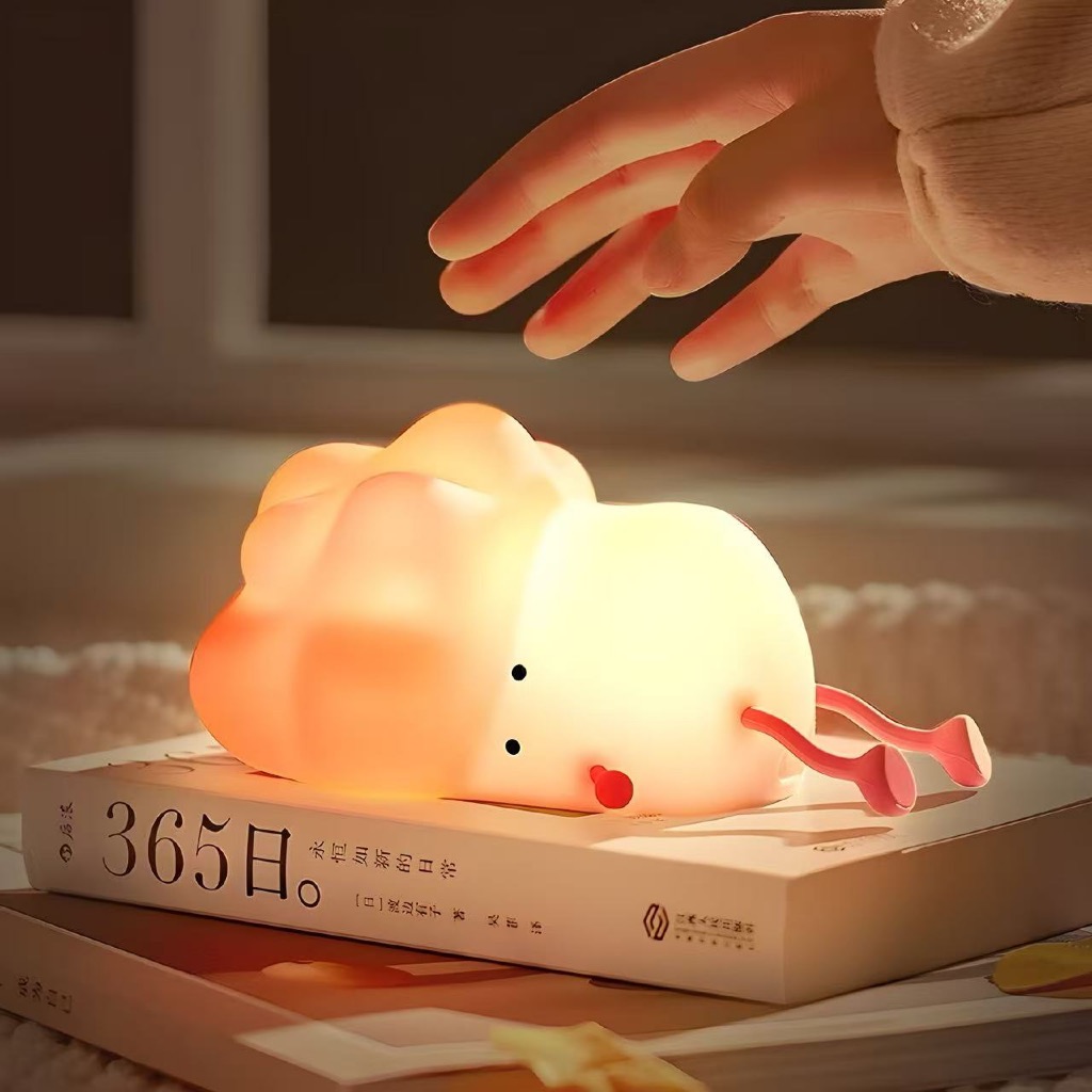 Luminária de Repolho Silicone Mesa Lâmpada Noturna Abajur Fofo Sensor Toque Touch Led Repolho
