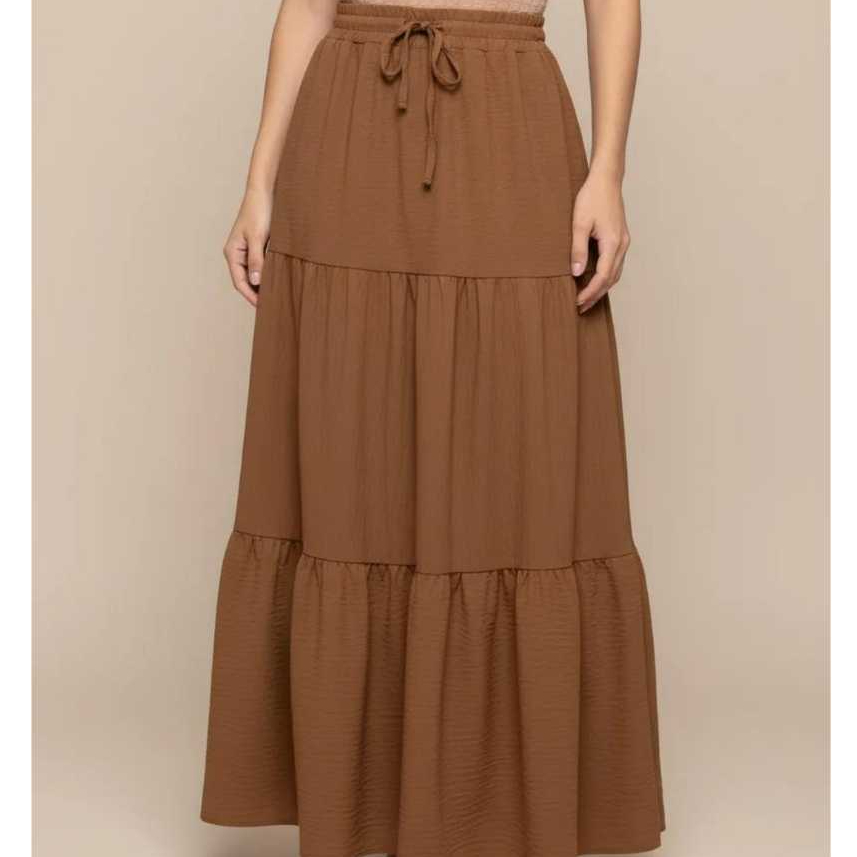 Saia Longa Feminina Evangélica Duna Três Marias Elegante Moda Cristã Confortável em Oferta na Shopee