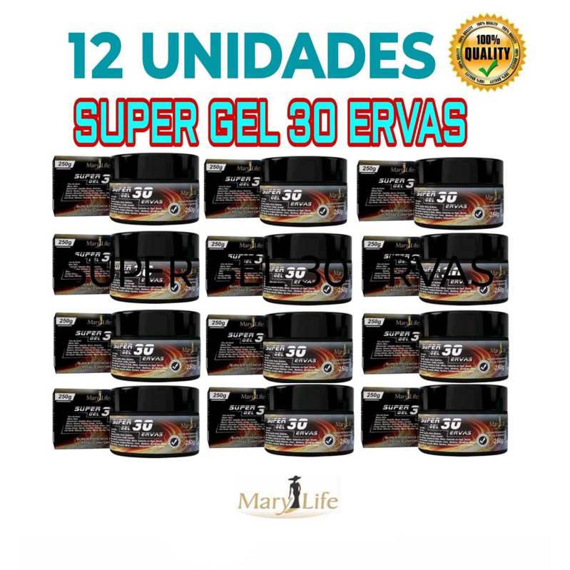 12 Uni Super Gel 30 Ervas 250g - Mary Life