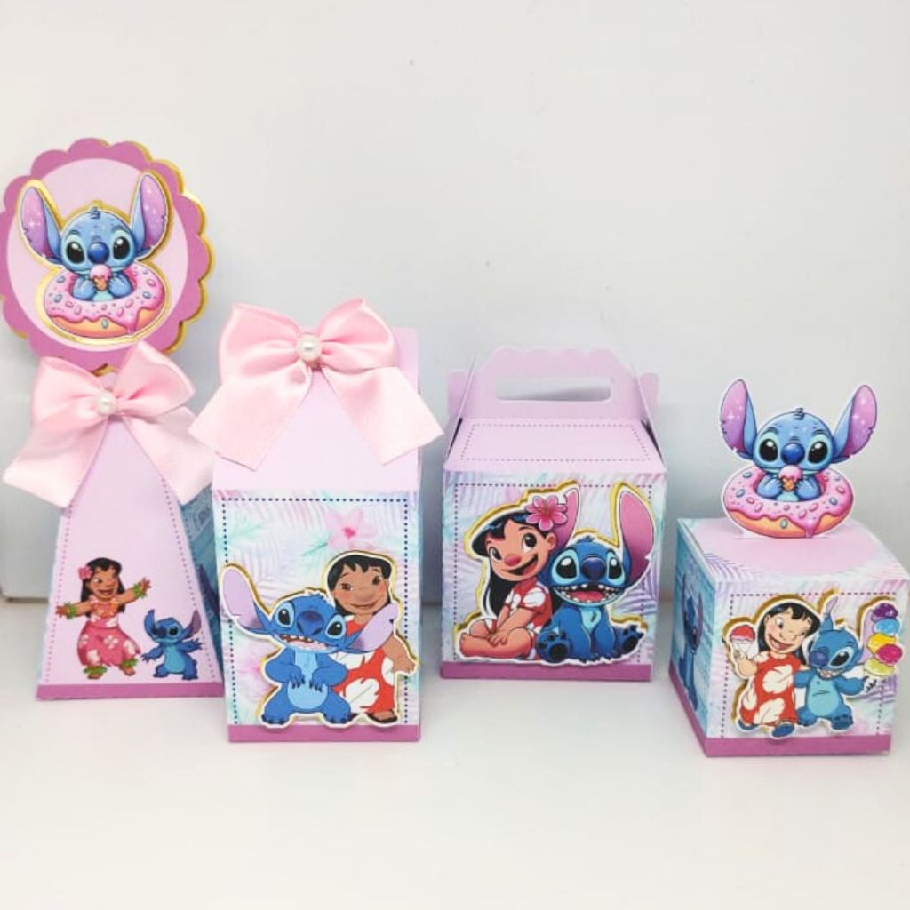 KIT PEGUE E MONTE-stich-lembrancinha aniversario-caixinhas personalizadas-fazemos qualquer tema