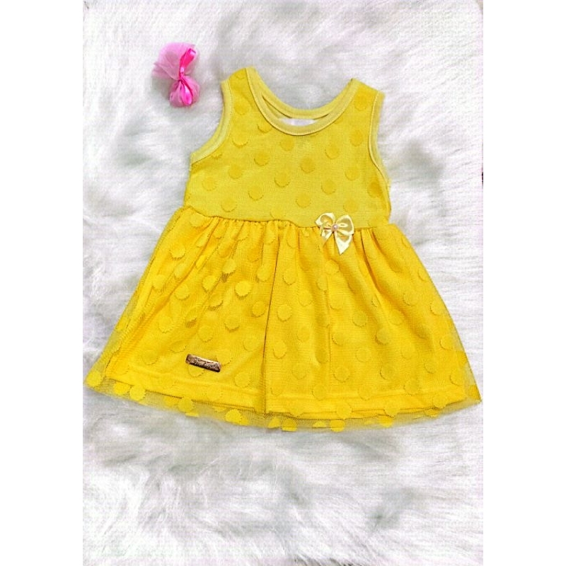 Vestido de bebê em Tule, tamanho 03 a 06 meses, vestido para festas, batizados, passeios e ocasionalmente. em Oferta na Shopee