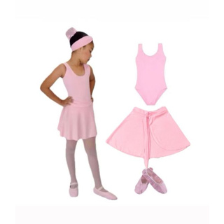 Kit Ballet 3 itens/ Collant regata + Saia Transpassada + Sapatilha - infantil (ROSA) *ENVIO IMEDIATO* 🚚 em Oferta na Shopee