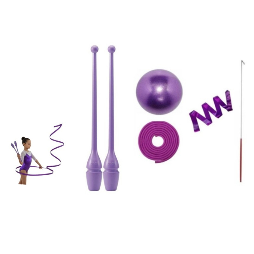 kit ginastica rítmica Bola Corda Fita e Maça