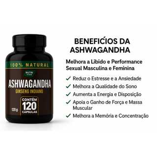 Ashwgandha Ginseng Indiano A Verdadeira 120 Cápsulas 500mg em Oferta na Shopee