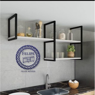 KIT PRATILHEIRA INDUSTRIAL  LUX SUSPENSA , KIT PRATILHEIRA FLUTUANTE(KIT COMPLETO COM SUPORTE E PRATELEIRAS) MDF BRANCO