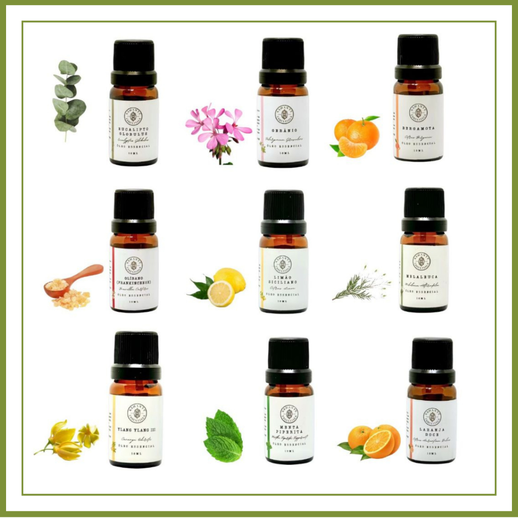 Óleo Essencial Para Aromaterapia 100% Puro e Natural Vegano Ashante Essentials 10ml - Linha Completa em Oferta na Shopee