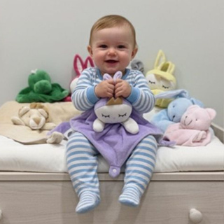 Naninha Quadrada para Bebê Antialérgica com Prendedor de Chupeta e Bichinho Plush em Oferta na Shopee