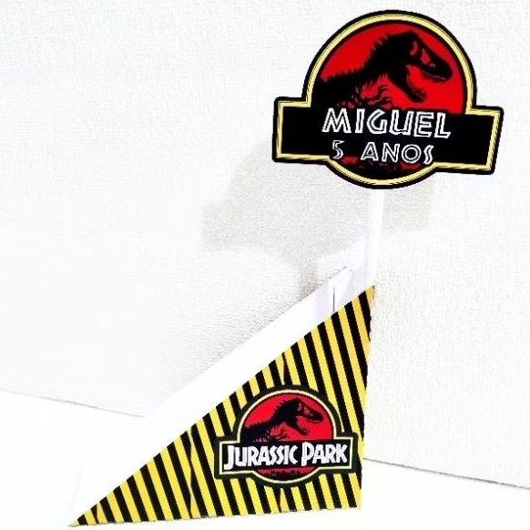 kit caixas centro de mesa porta guardanapo personalizados dinossauros Jurassic park festa infantil lembrancinhas