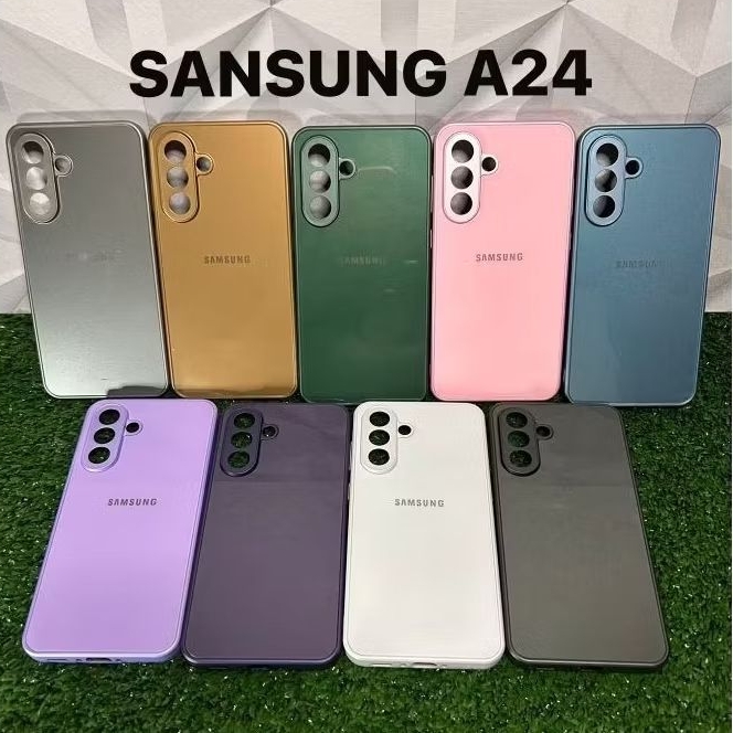 CAPA CAPINHA PREMIUM P/SAMSUNG  A24 4g/5g INTERIOR AVELUDADO  AG-GLASS PHONE CASE LUXO MODA ELEGANTE