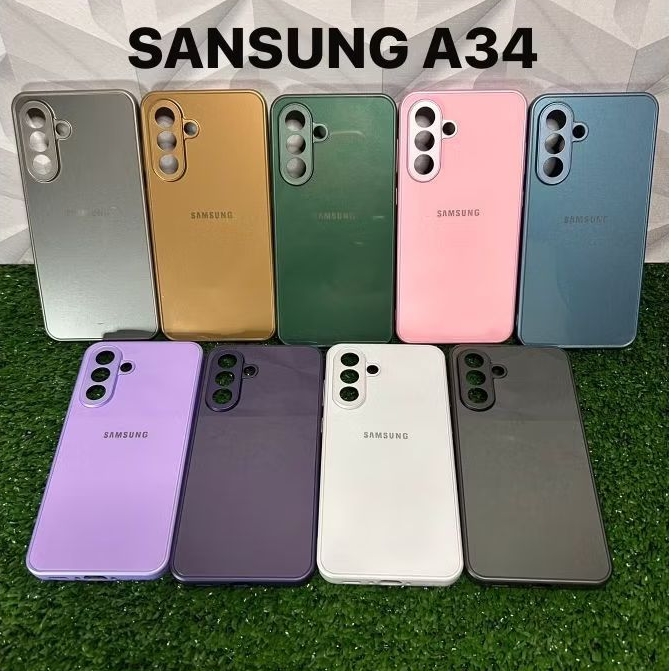 CAPA CASE CAPINHA PREMIUM P/SAMSUNG A34 5g INTERIOR AVELUDADO CASE AG-GLASS PHONE LUXO MODA ELEGANTE