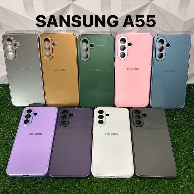 CAPA CASE CAPINHA PREMIUM P/SAMSUNG A55 5g INTERIOR AVELUDADO AG-GLASS PHONE CASE LUXO ELEGANTE MODA