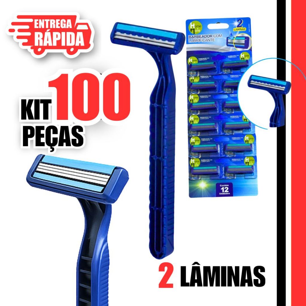 KIT 100/60/36 Prestobarba Aparelho de Barbear 2 Lâmina Com Fita Lubrificante Barbeado Descartável PROMOÇÃO em Oferta na Shopee