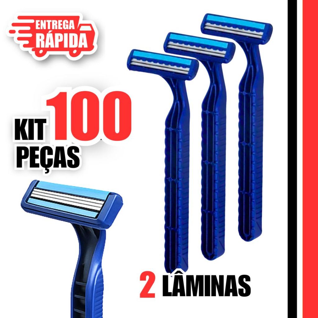 KIT 100/60/36 Prestobarba Aparelho de Barbear 2 Lâmina C/ Fita Lubrificante Barbeado Descartável PROMOÇÃO