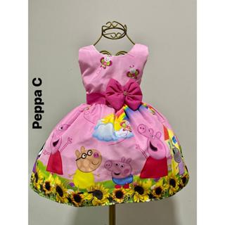 Vestido Luxo Festa Aniversario Peppa em Oferta na Shopee