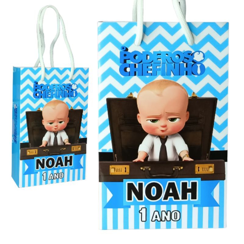 Sacolinha Personalizada O PODEROSO CHEFINHO Aniversário PEGUE E MONTE Lembrancinha Surpresa