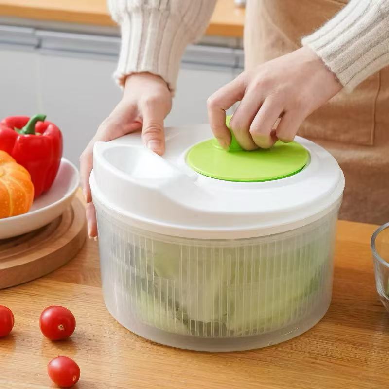 Centrífuga De Salada Multiuso Escorredor Lavador Secador Frutas Verduras Legumes Manual 3 Litros