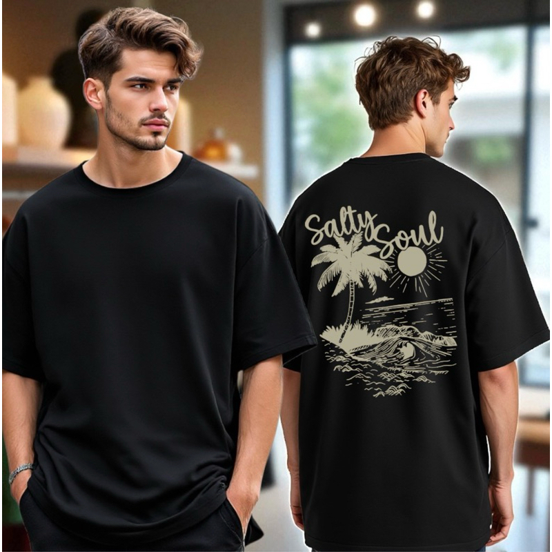 Camiseta de Manga Curta Solta com Estampa Oversized Blusa Algodão Masculino Streetwear Férias Moda Unissex