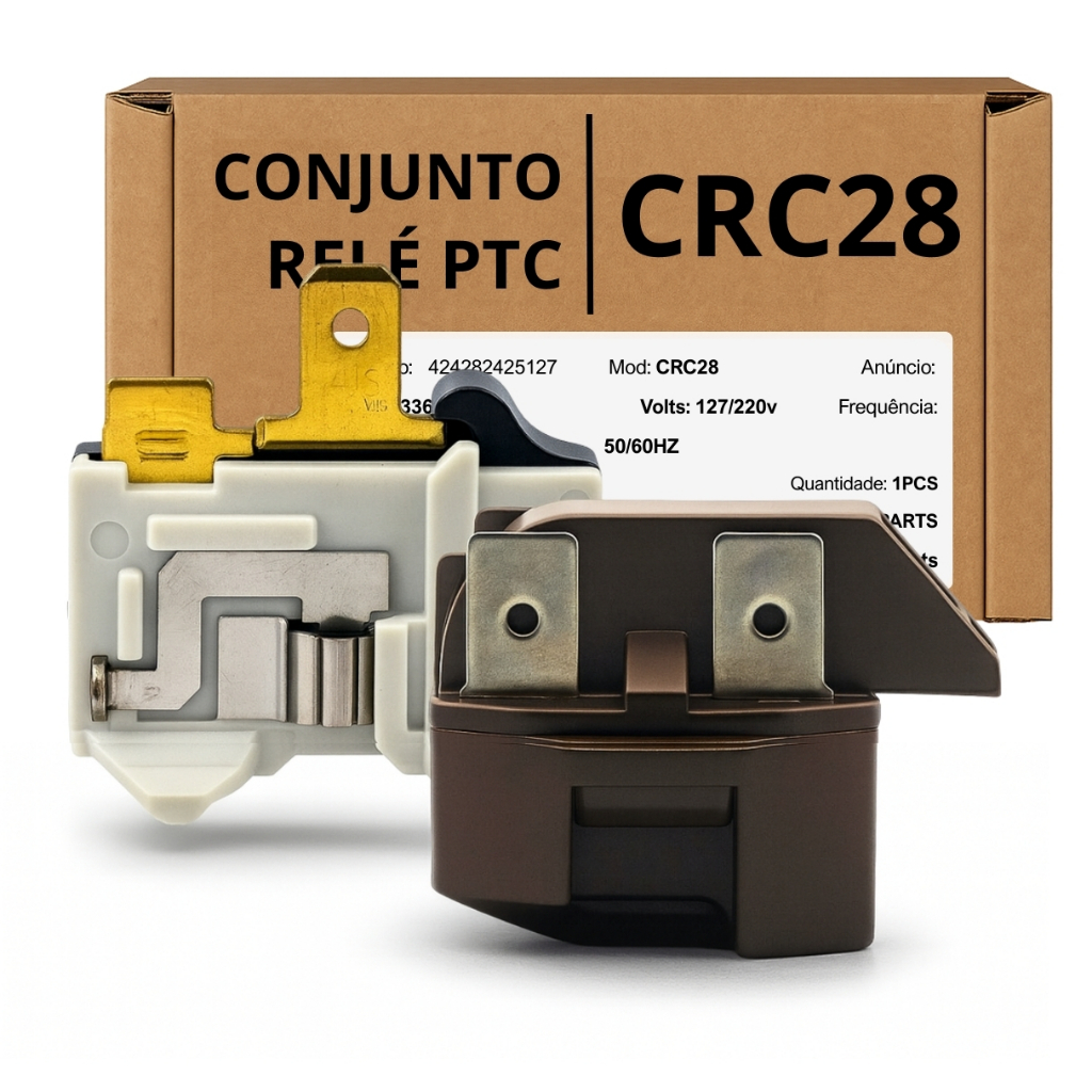 Conjunto Relé de Partida Compatível Geladeira Consul 127v 220v 239 Litros Modelo Crc28