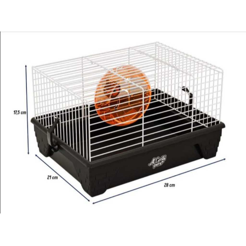 Gaiola Brasileirinha Jelplast Hamster Transporte Pet Animal Pet Shop Caixa Alça Aluminio Bandeja