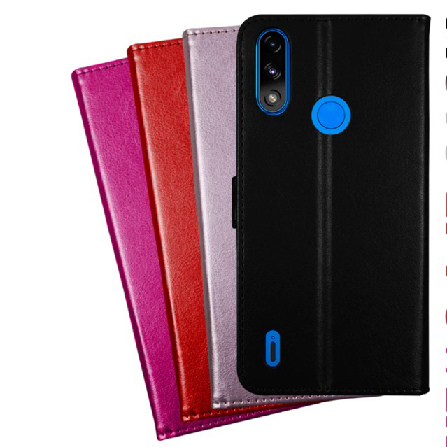 Capa Carteira Motorola Moto E7 Power XT2097 em Couro com Fecho Magnetico Porta Cartão Capinha Case *