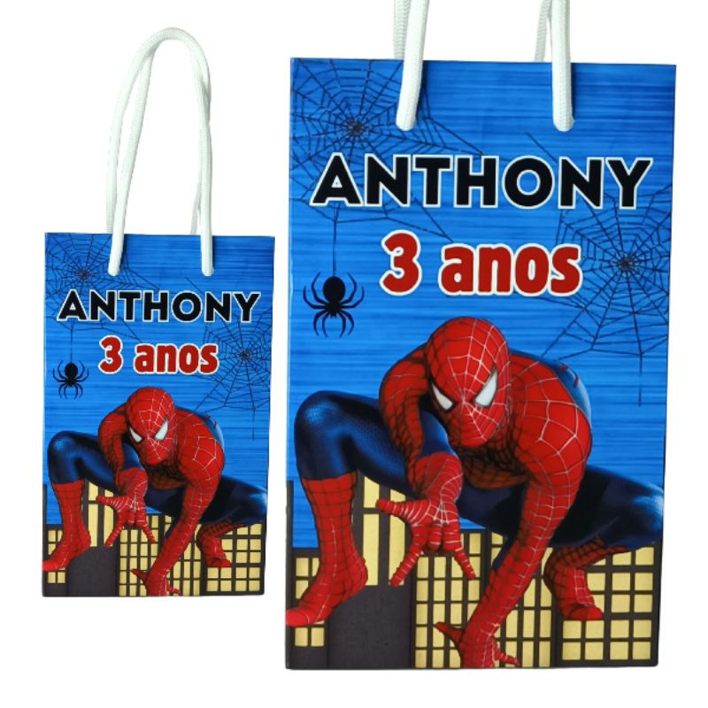 15 Sacolinha Personalizada HOMEM ARANHA Aniversário Lembrancinha Sacolinha Surpresa