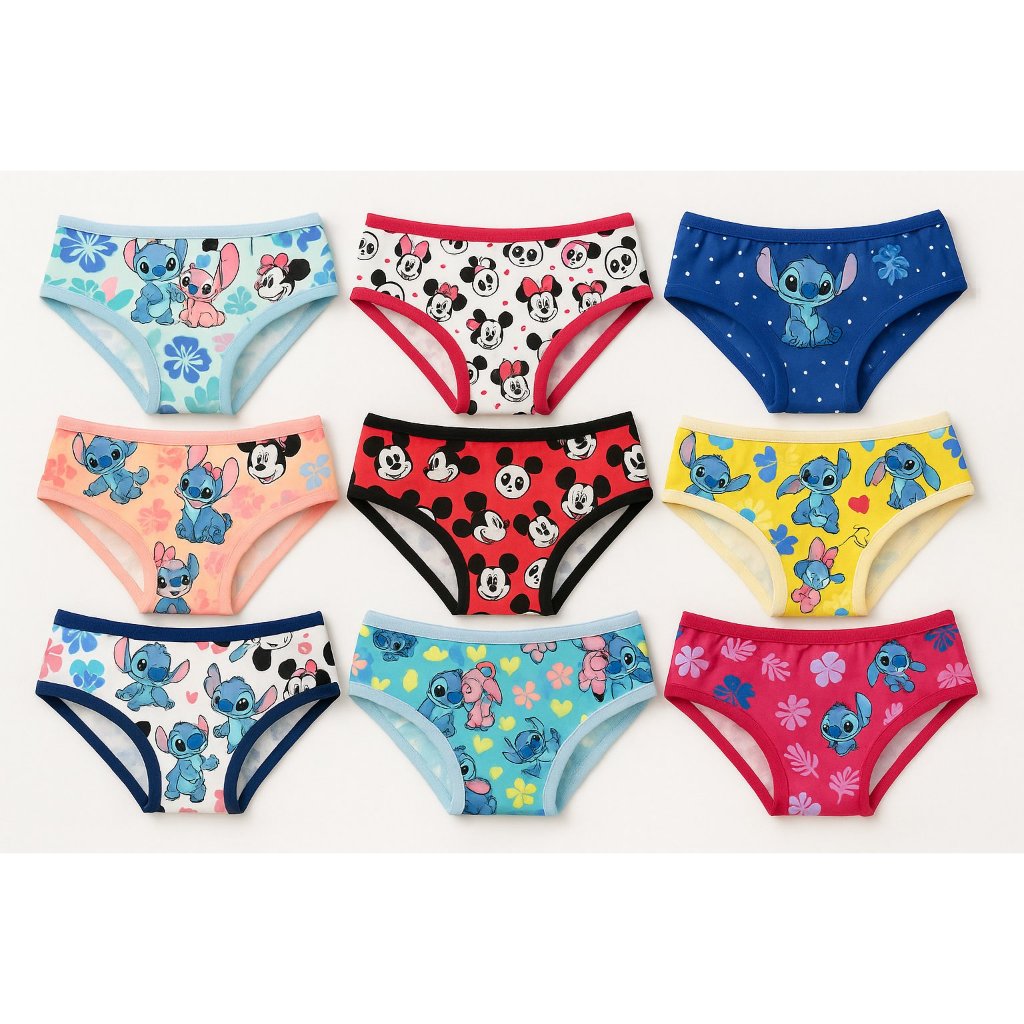 Calcinha Infantil Feminina mocinha Kit c/ 3 , 5 ou 10 Sortidas Estampadas Conforto Dia a Dia