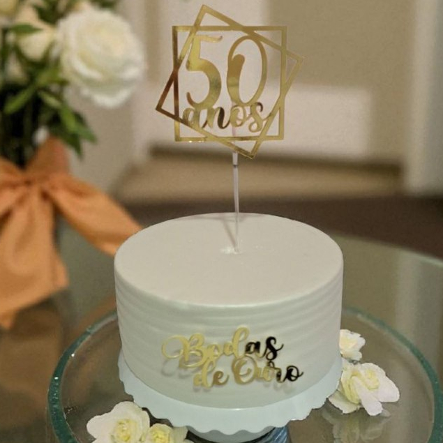 TOPO TOPPER DE BOLO BODAS DE CASAMENTO/ BODAS DE OURO/ BODAS DE PRATA/ Topo de Bolo Bodas de Ouro 50 Anos