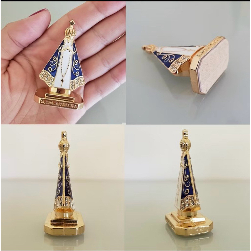 Miniatura Nossa Senhora Aparecida – Santinha Religiosa para Carro, Casa e Altar – Fé e Proteção 🙏