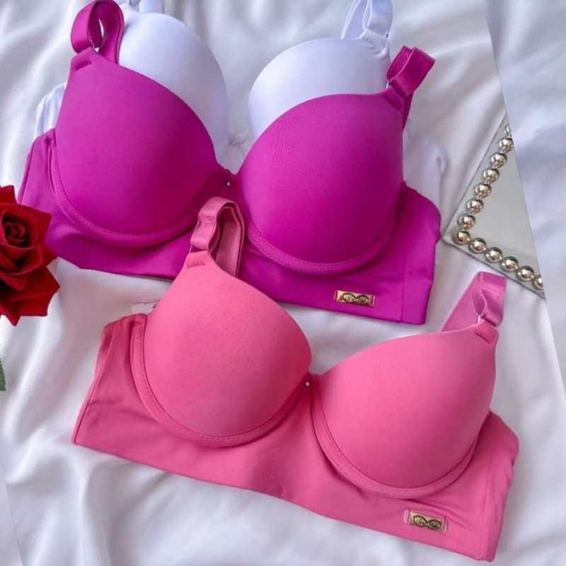 Kit 2 Sutia Reforçado Com Bojo Lingerie Alça Reforçada Microfibra Sutian Feminino soutien em Oferta na Shopee