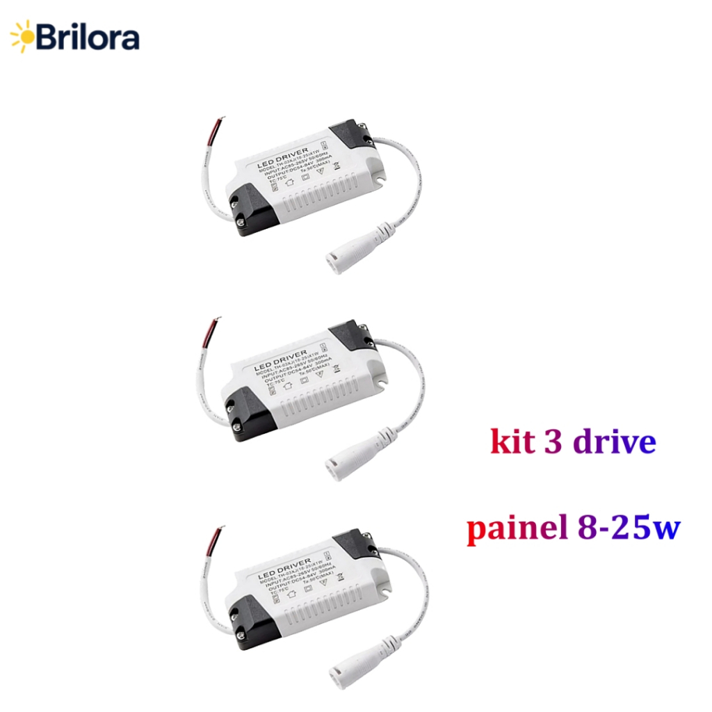 Kit 3/6/9 un Reator Driver 8w Até 25w para Painel Led Embutir Sobrepor bivolt em Oferta na Shopee