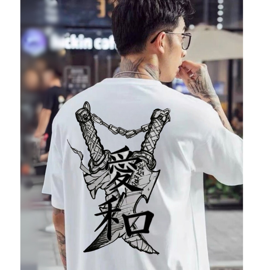 Camiseta Oversized Uzui Tengen Swords Kimetsu Demon Slayer Streetwear Camisa Unissex